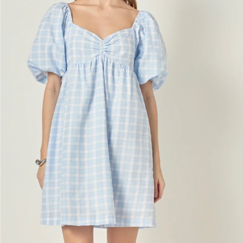 English Factory GINGHAM LINEN SWEETHEART BABY DOLL